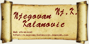 Njegovan Kalanović vizit kartica